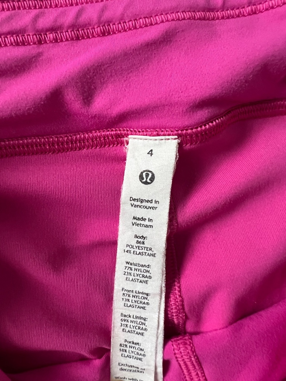 Lululemon Women’s Pace Rival Tennis Skirt Pink Size 4 - Picture 2 of 2